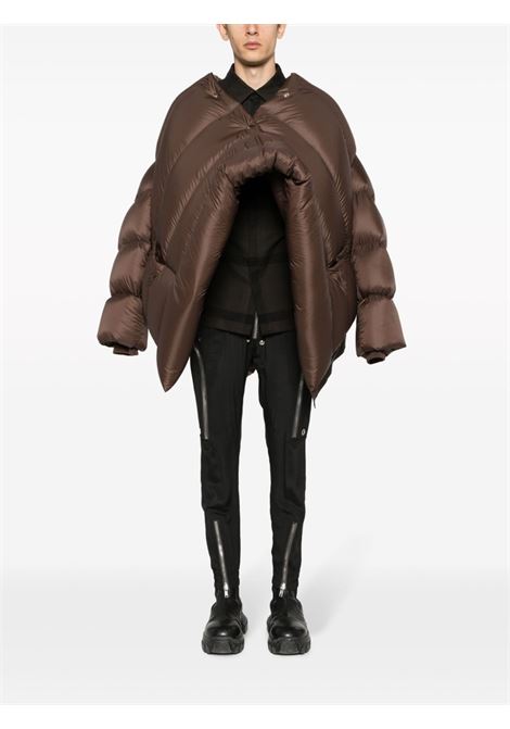 Brown funnel-neck padded coat - men RICK OWENS | RU02C7741NPD304